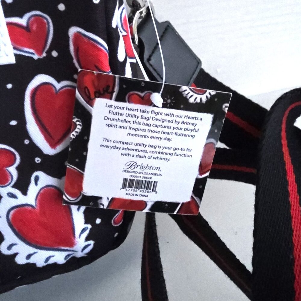 NWT Love Brighton Hearts and Flutter Utility Crossbody bag - Picture 6 of 15